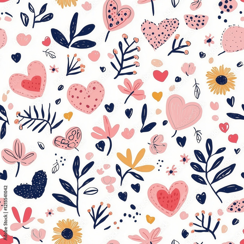 Fototapeta premium Charming Ibiza Valentine Boho Patterns Cute and Funny Designs for Kids Fun and Love, seamless