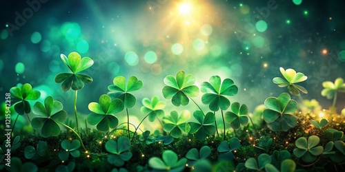 St. Patrick's Day Festive Clover & Shamrock Leaf Border - Long Exposure Photography