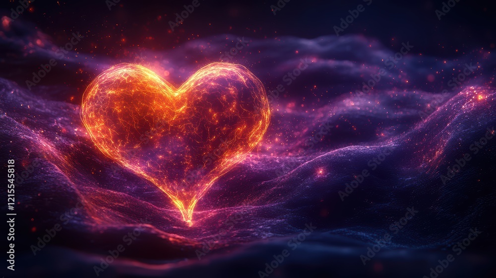 A glowing pink heart with a heartbeat line. A symbol of love, health, and life. Perfect for Valentine's Day, wedding A glowing pink heart with a heartbeat line. A symbol of love, health, and life. Perfect for Valentine's Day, wedding