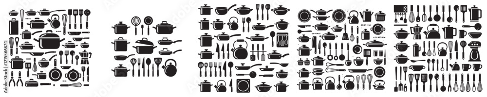 Complete collection of cooking equipment vector icons Complete collection of cooking equipment vector icons