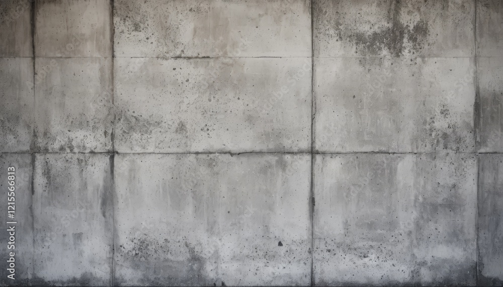 Fototapeta premium Eine graue, rissige Betonwand mit markanter Textur und sichtbaren Fugen, ideal als urbaner oder industrieller Hintergrund für kreative Designs. Generative KI.