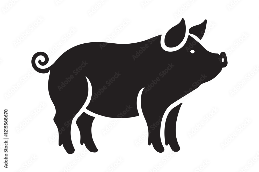 Fototapeta premium Pig Vector Silhouette
