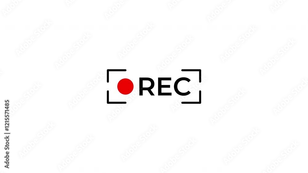Animated Red Record icon on transparent background. 4K Video Animated Red Record icon on transparent background. 4K Video