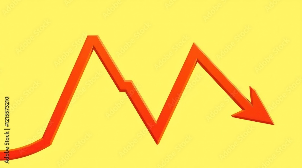 bold yellow background with a red downward zigzag arrow bold yellow background with a red downward zigzag arrow