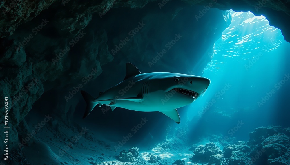 custom made wallpaper toronto digitalMajestic Great White Shark Underwater Cave Scene Dramatic Ocean Wildlife Photography Powerful Predator Marine Animal Deep Sea Habitat Breathtaking    