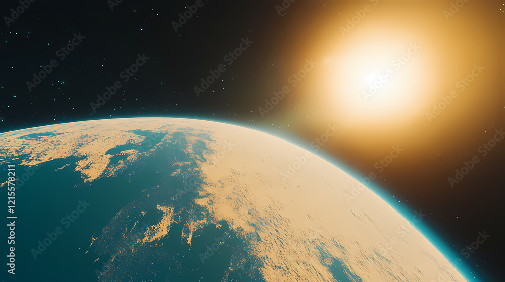 Obraz premium majestic curvature earth space