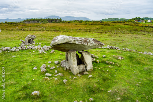 Kilclooney Dolmen, one of Ireland's most elegant portal-tombs or dolmens, located in southwest Donegal. photo