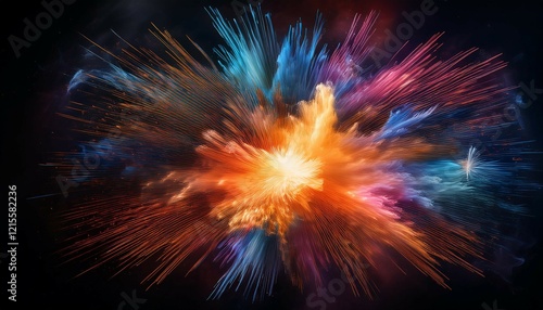 vibrant bursts of color on a dark background create a dramatic and dynamic effect explosion vibrant colorful dark