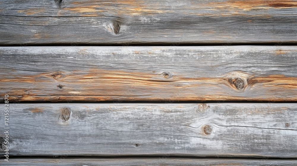 Obraz premium Reclaimed Wood Plank Texture with Mixed Tones of Brown and Gray, Natural Imperfections, and Subtle Nail Marks for Eco-Friendly Rustic Appeal