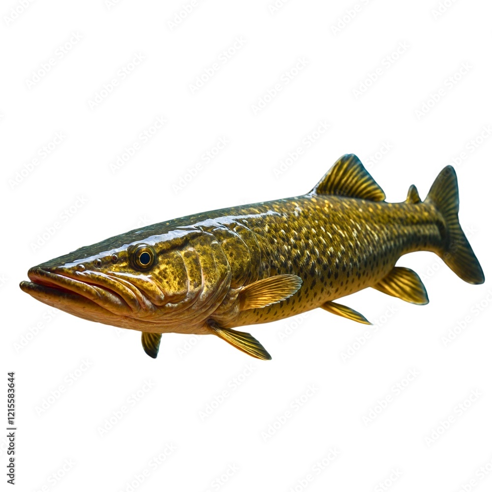 Fototapeta premium Untitled design - 1Mackerel fish. isolated object, transparent background.Pike fish isolated on transparent background Generative Ai .