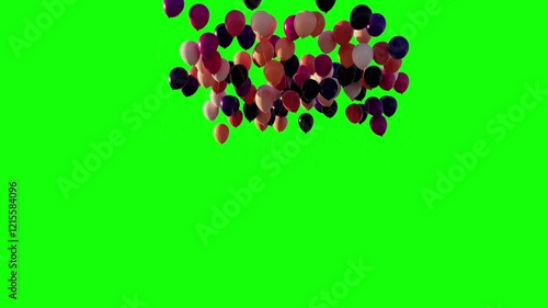 Colorful balloons floating upwards