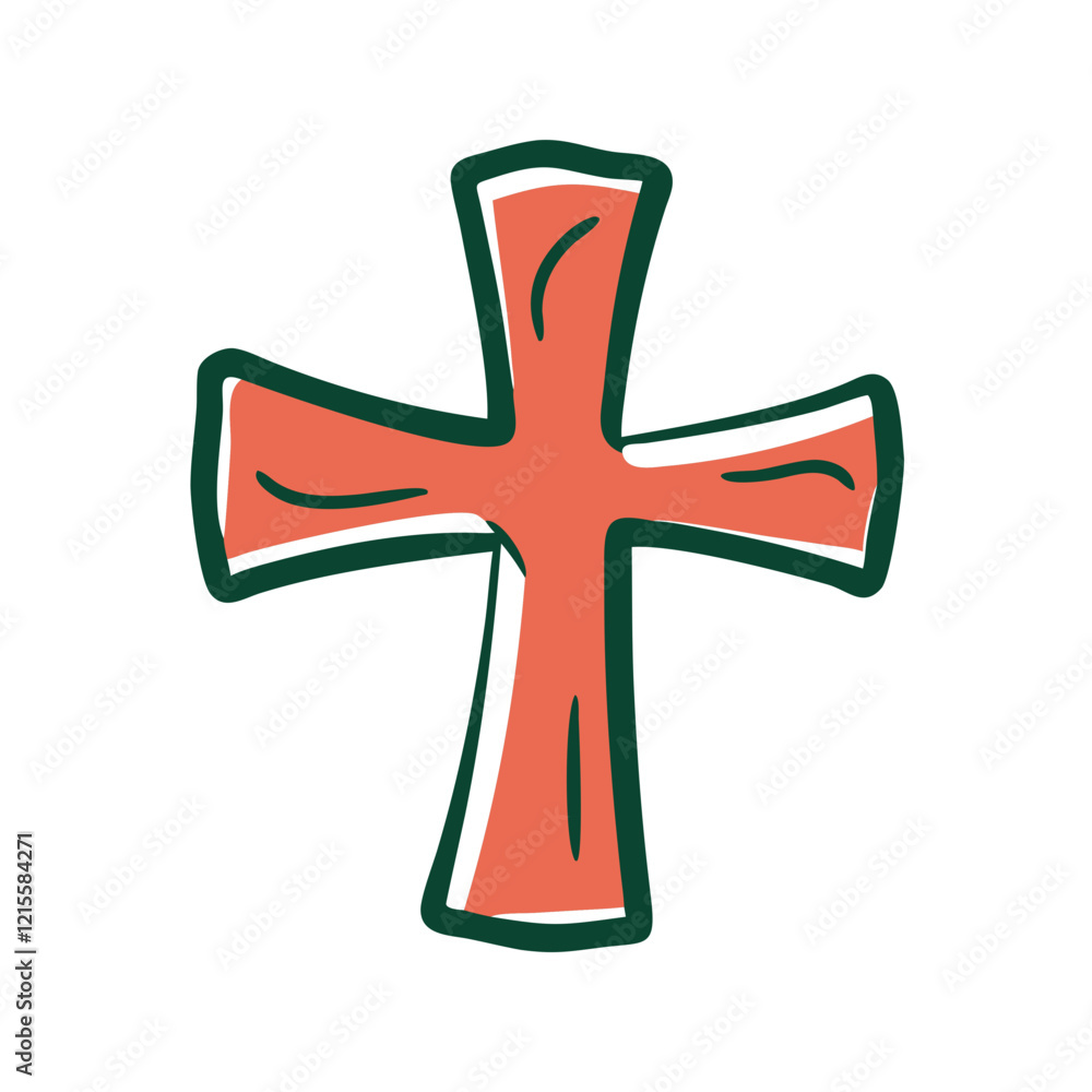Fototapeta premium Colorful artistic cross design icon
