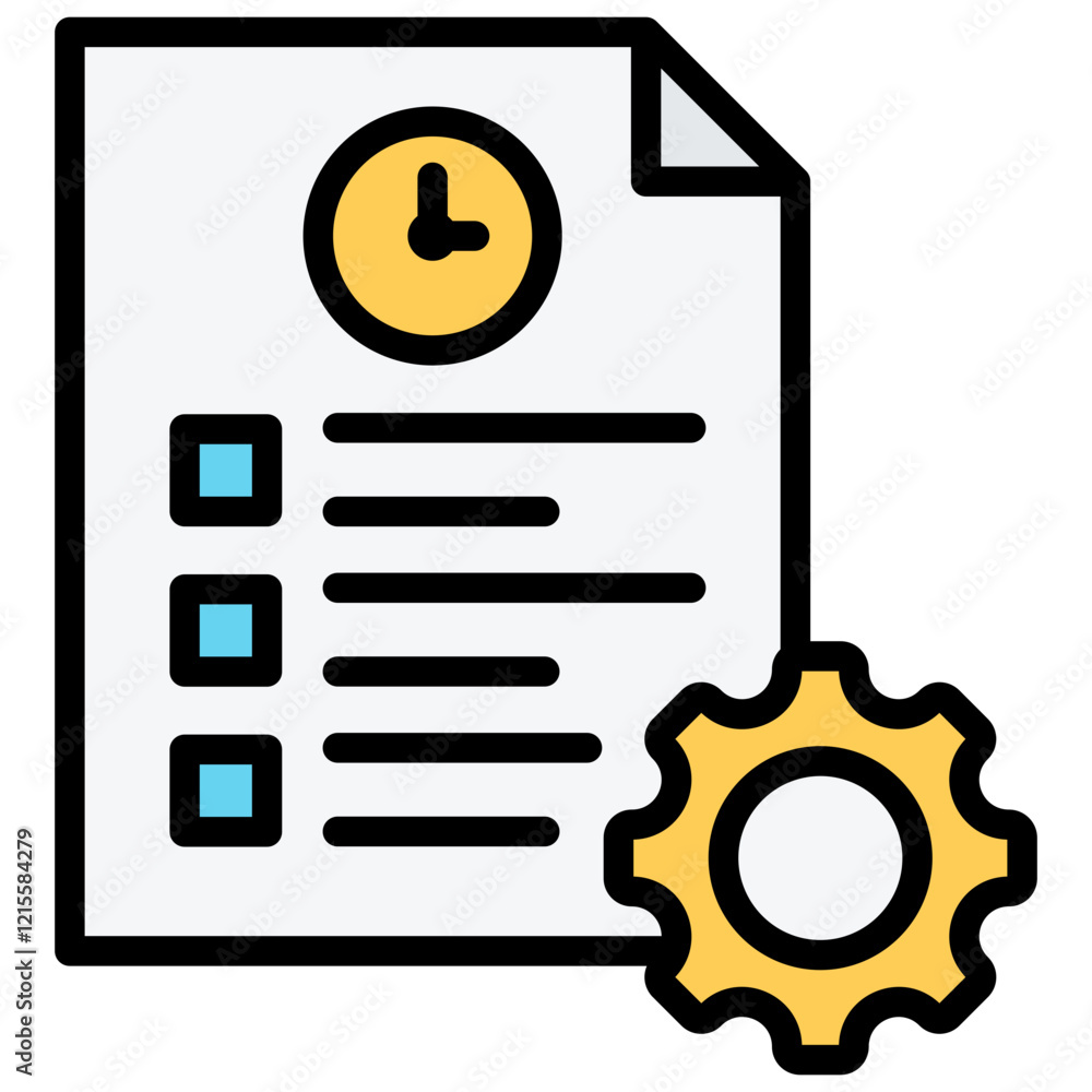 Time Management Outline Color Icon Time Management Outline Color Icon