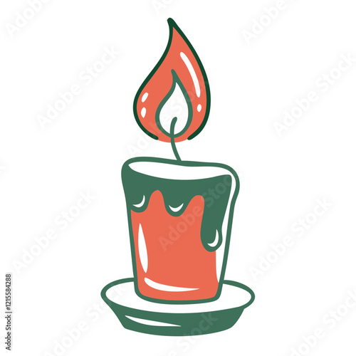 Decorative candle with flame icon