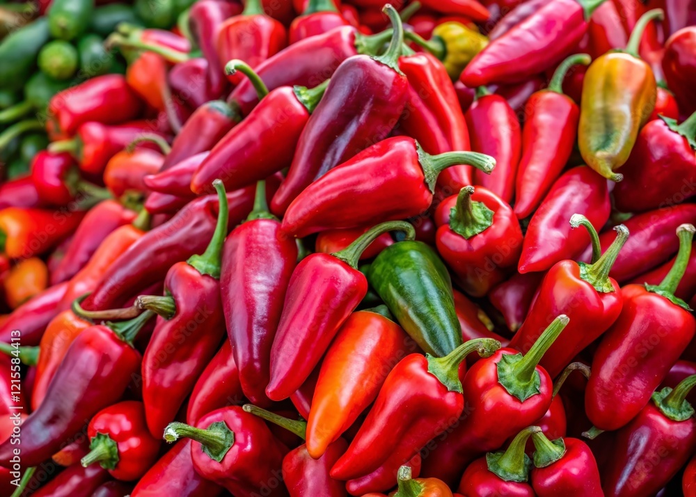 Vibrant Red Jalapeños at a Farmers Market - Fresh Produce Vibrant Red Jalapeños at a Farmers Market - Fresh Produce