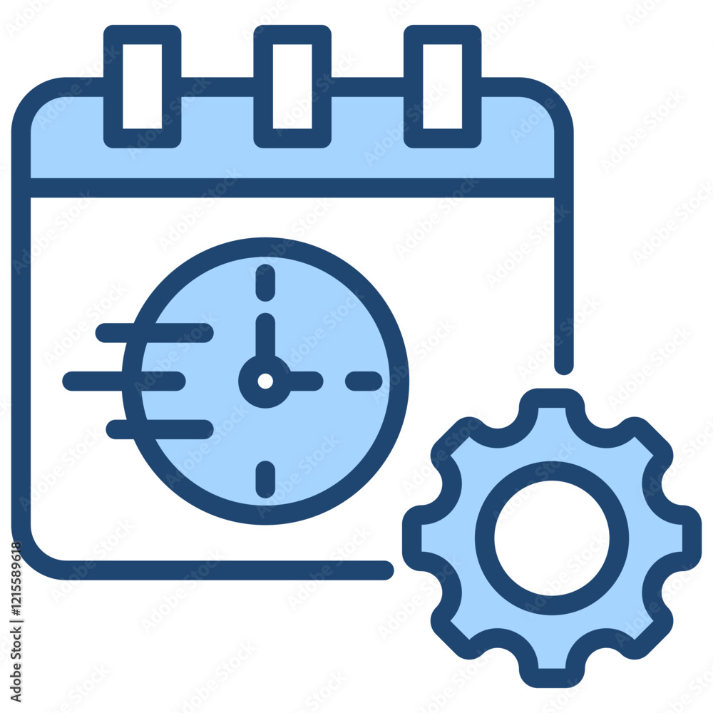 Deadline Management Blue Icon Deadline Management Blue Icon