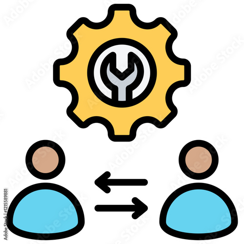 Collaboration Tools Outline Color Icon