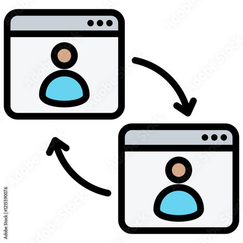 Collaboration Platform Outline Color Icon