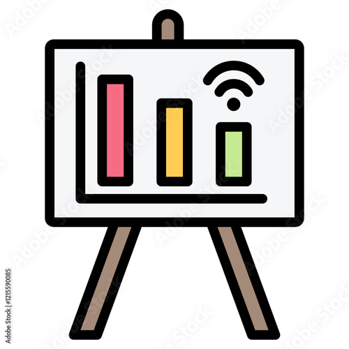 Virtual Whiteboard Outline Color Icon