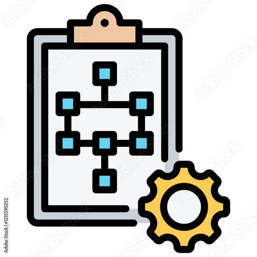 Workflow Management Outline Color Icon
