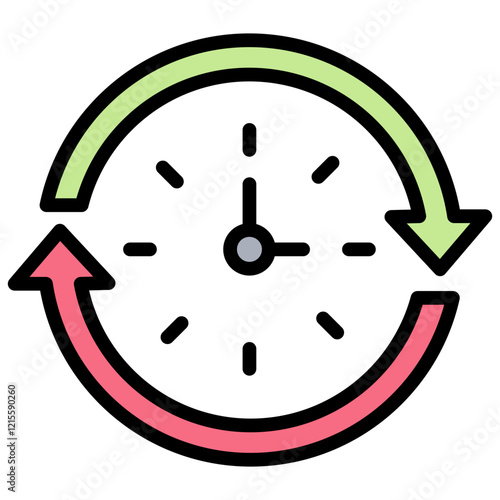 Realtime Updates Outline Color Icon