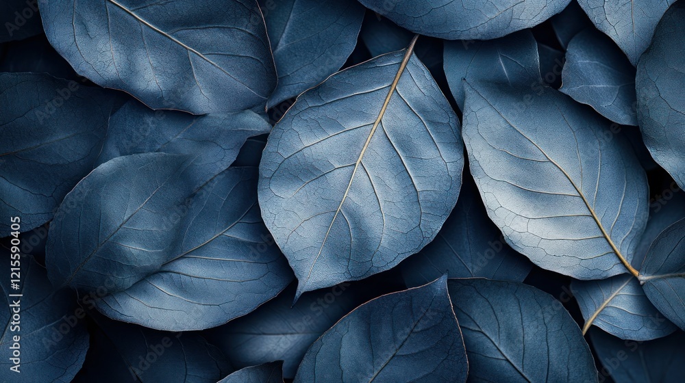 Blue leaves, textured background, nature backdrop, design Blue leaves, textured background, nature backdrop, design