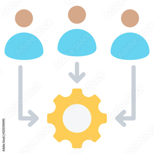 Distributed Team Flat Icon