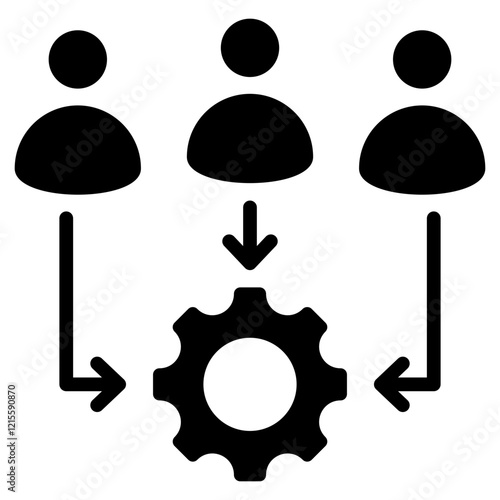 Distributed Team Glyph Icon
