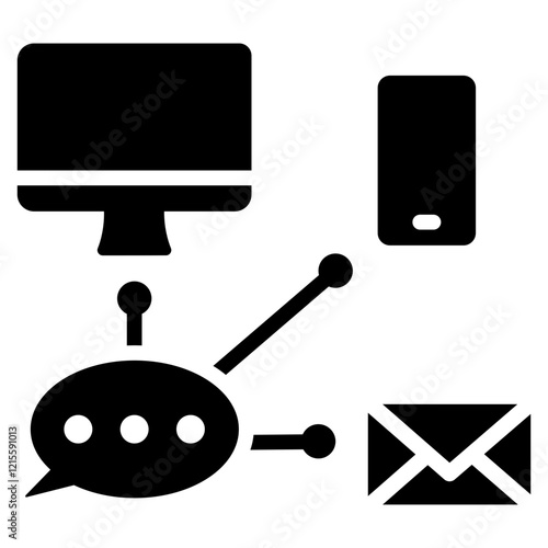 Communication Channels Glyph Icon