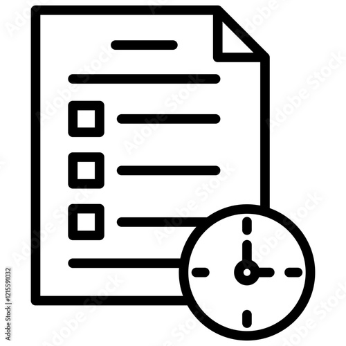 Time Management Outline Icon