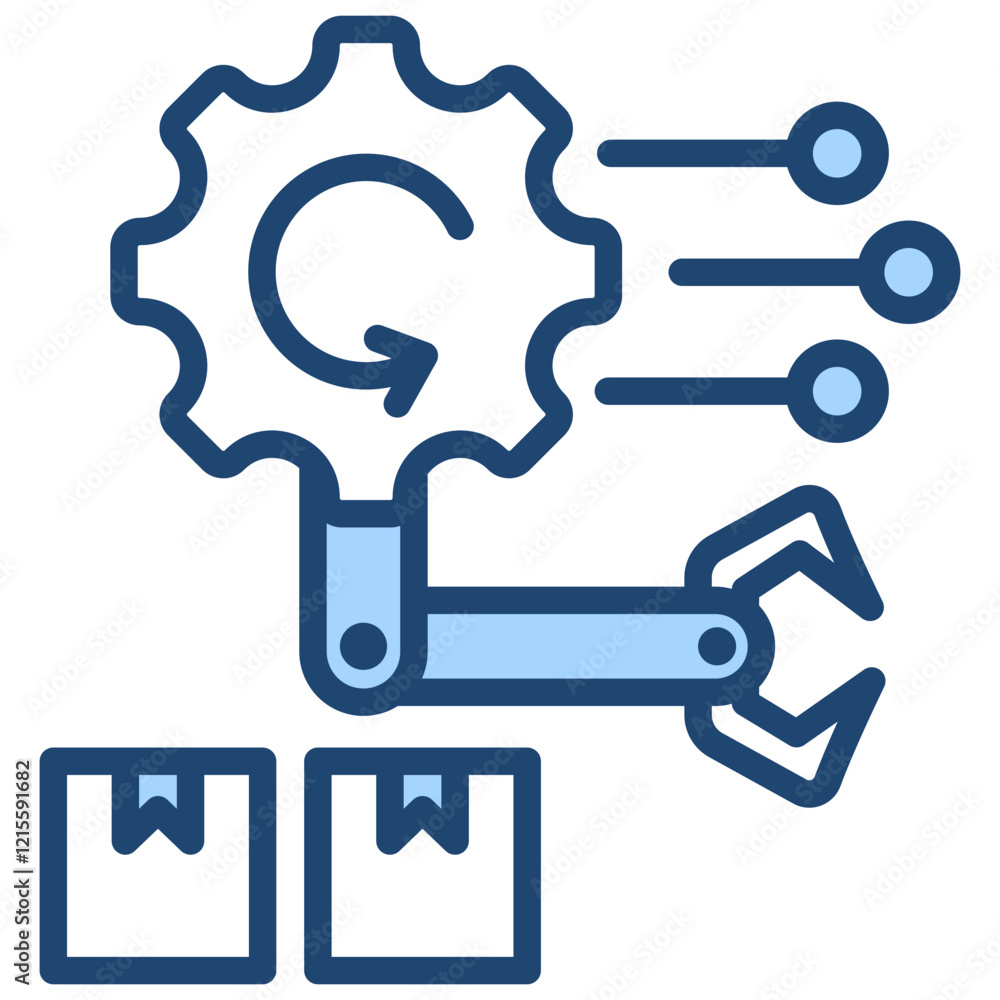 Manufacturing Execution System Blue Icon Manufacturing Execution System Blue Icon