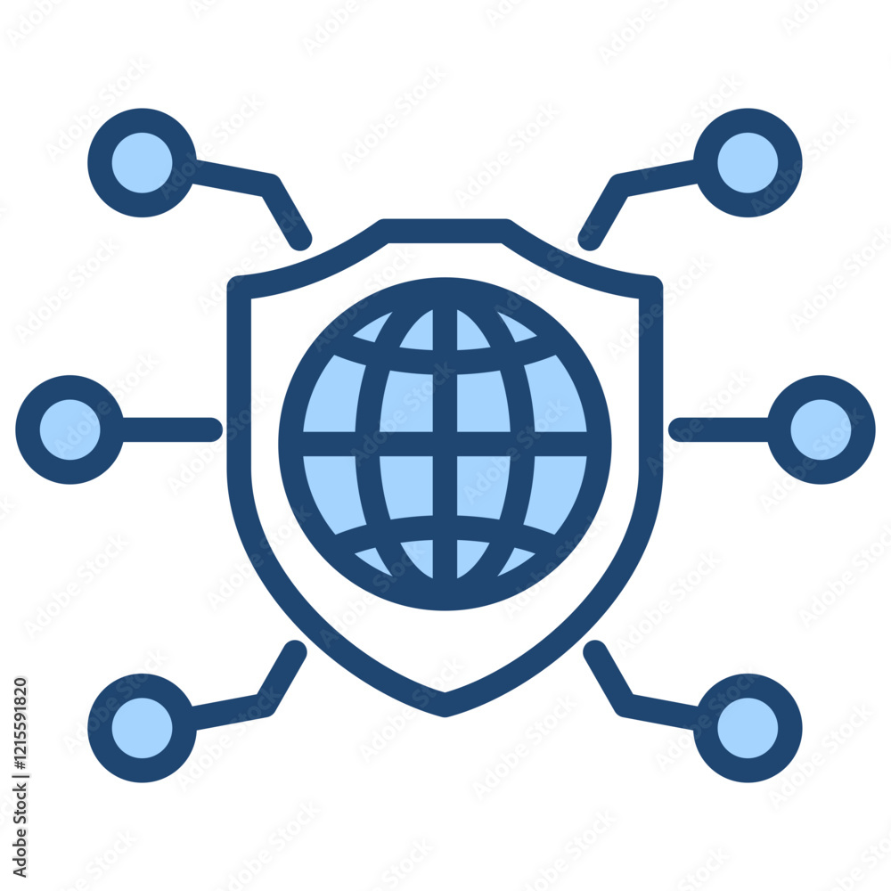 Cybersecurity Blue Icon Cybersecurity Blue Icon