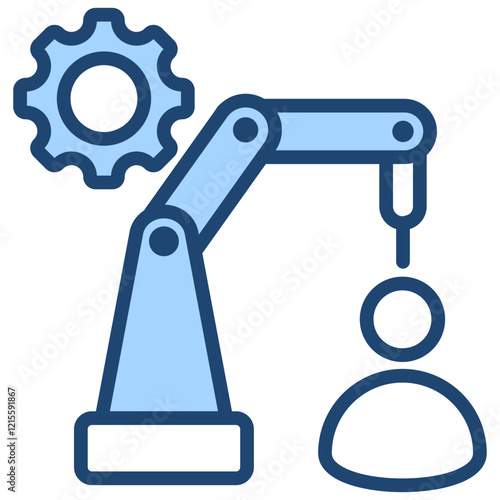 Collaborative Robots Blue Icon
