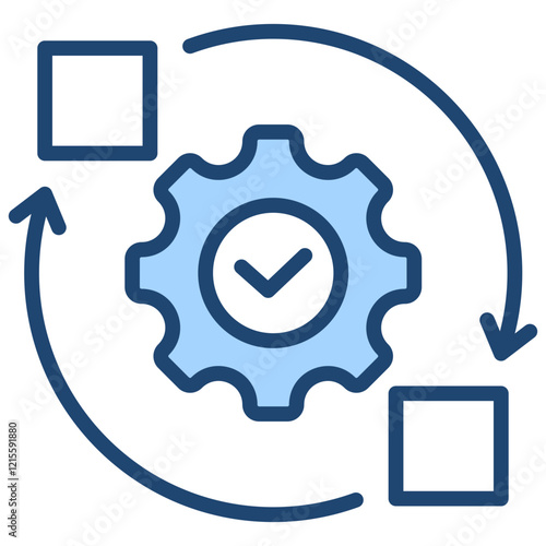 System Integration Blue Icon