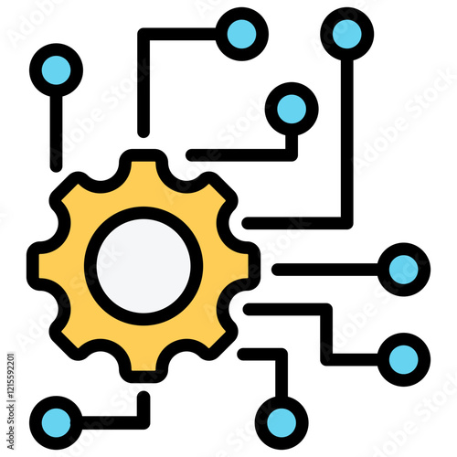 Digitalization Outline Color Icon