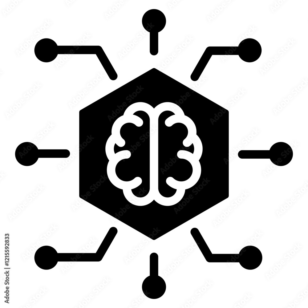 Artificial Intelligence Glyph Icon Artificial Intelligence Glyph Icon