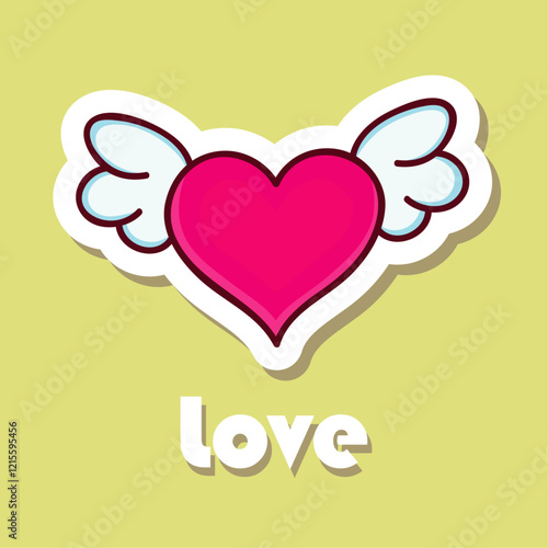 illustration of a love icon design