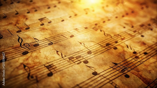 Wallpaper Mural Vintage Music Notes Background: Warm, Aged Texture Tilt-Shift Photo Torontodigital.ca