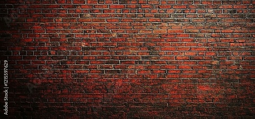 Wide angle Vintage Red brick wall Background