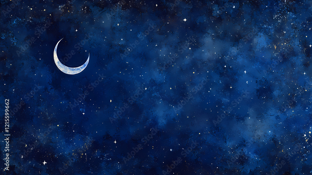 Naklejka premium moonlit night sky moon