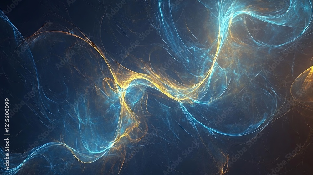 A mesmerizing abstract background with intertwining streaks of blue and yellow light, creating a dynamic flow across a dark gradient backdrop A mesmerizing abstract background with intertwining streaks of blue and yellow light, creating a dynamic flow across a dark gradient backdrop