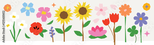 Paper cut-out flowers
