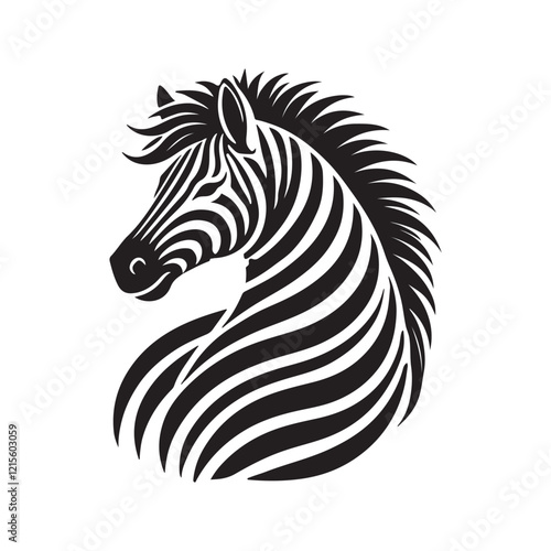 Wallpaper Mural Black Color Zebra silhouette design Vector Illustration, Solid White Background (2).eps Torontodigital.ca