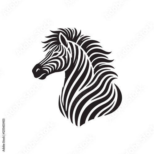 Wallpaper Mural Black Color Zebra silhouette design Vector Illustration, Solid White Background (6).eps Torontodigital.ca