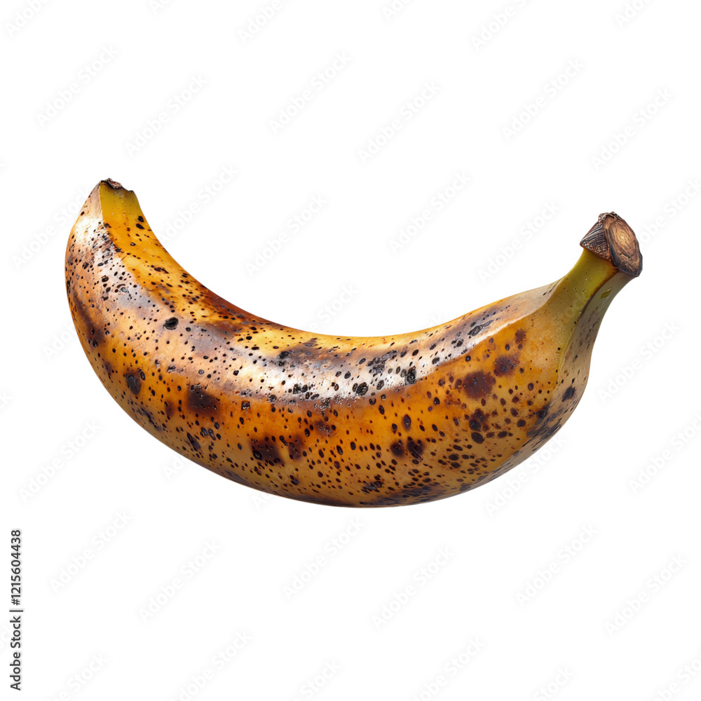 Ripe Brown Banana with Spotted Peel Isolated on transparent background Ripe Brown Banana with Spotted Peel Isolated on transparent background
