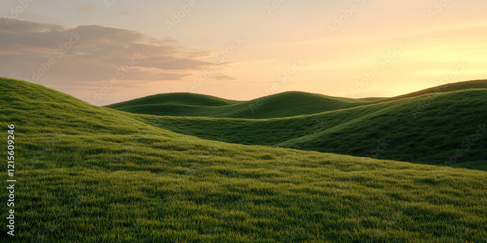 Fototapeta premium Grassland Hills at Sunset