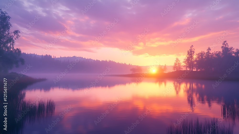 Fototapeta premium Serene Sunrise Symphony