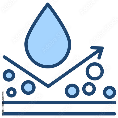 Hydrophobic Interaction Blue Icon