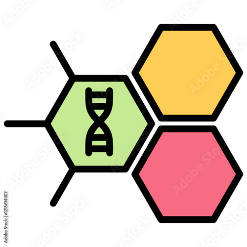 Nucleotide Outline Color Icon