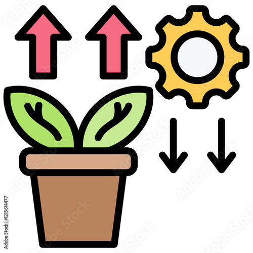 Photosynthesis Outline Color Icon